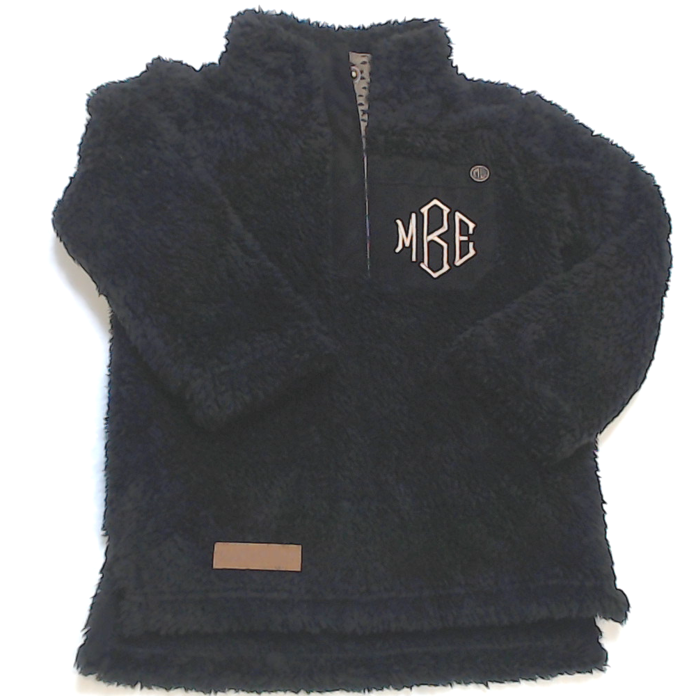 BLOOPER KIDS: Monogrammed Kids Leopard Sherpa Pullover