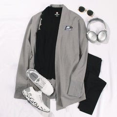 georgia southern eagles heathered gray cardigan ootd