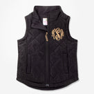 Monogrammed Kids Puffer Vest | Black