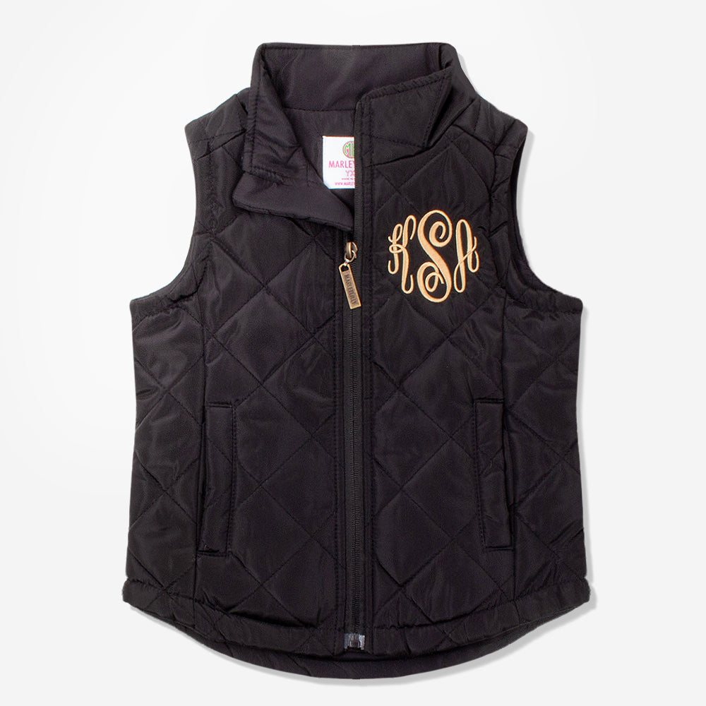 monogrammed kids puffer vest