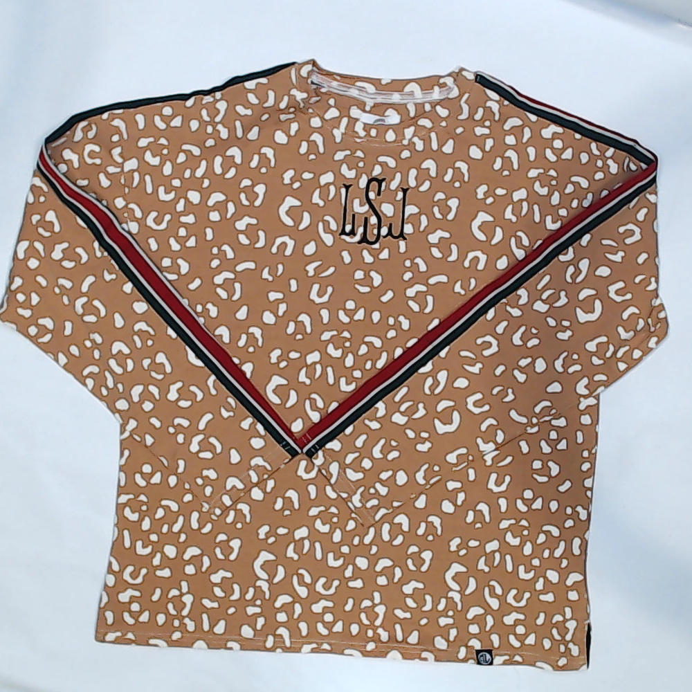BLOOPER KIDS: Monogrammed Kids Striped Sleeve Shirt