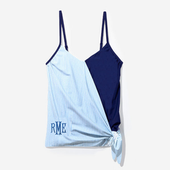 BLOOPER SWIM: Monogrammed Ruched Tankini