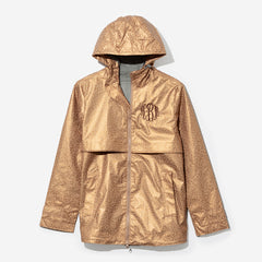 Monogrammed New England Rain Jacket in Gold Leopard