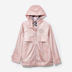 Monogrammed New England Rain Jacket in Rose Gold
