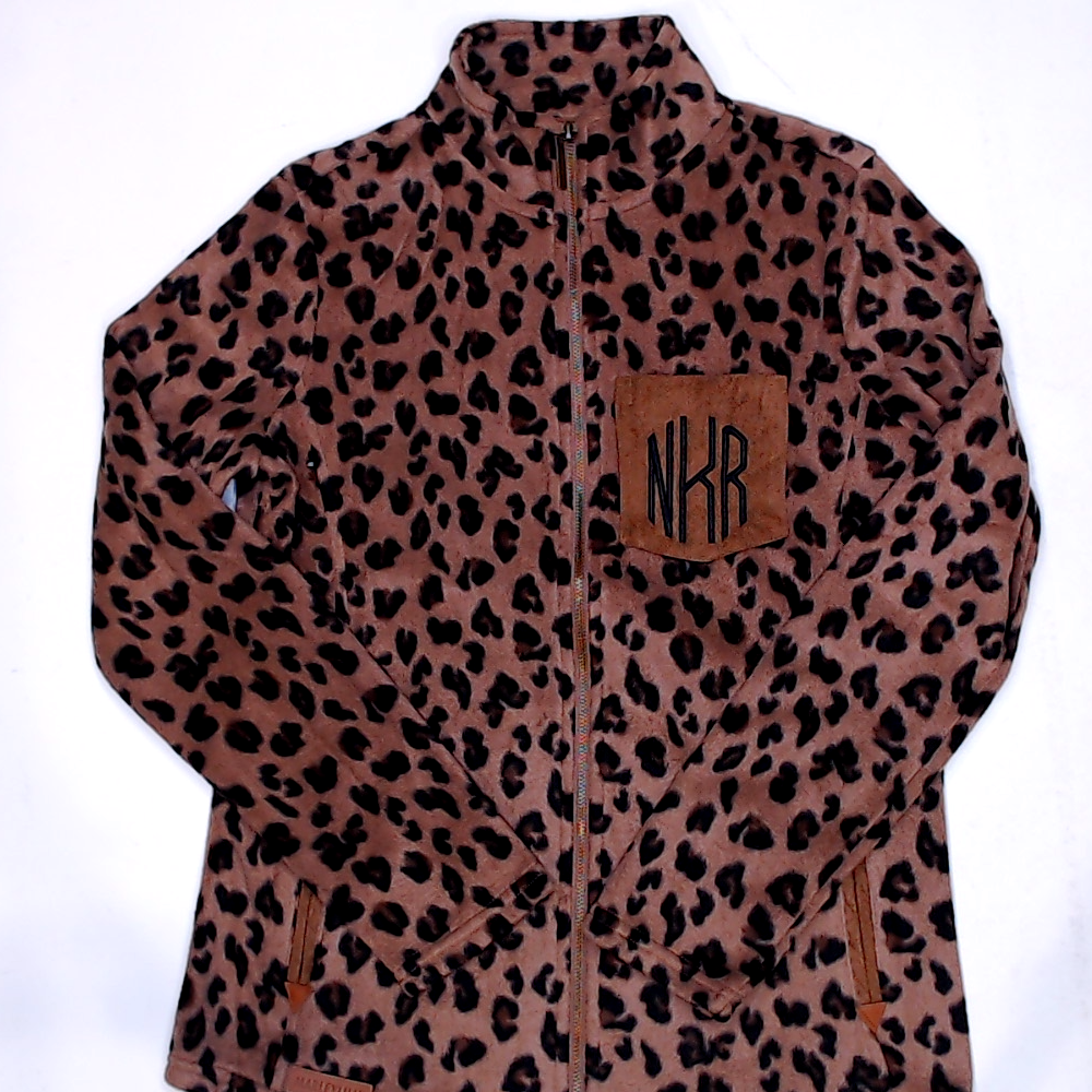 BLOOPER CLOTHING: Monogrammed Leopard Fleece Jacket