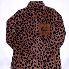 BLOOPER CLOTHING: Monogrammed Leopard Fleece Jacket