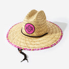 Monogrammed Straw Hat | Pink Fiesta Leopard