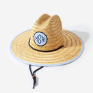 Monogrammed Straw Hat | Navy Seersucker