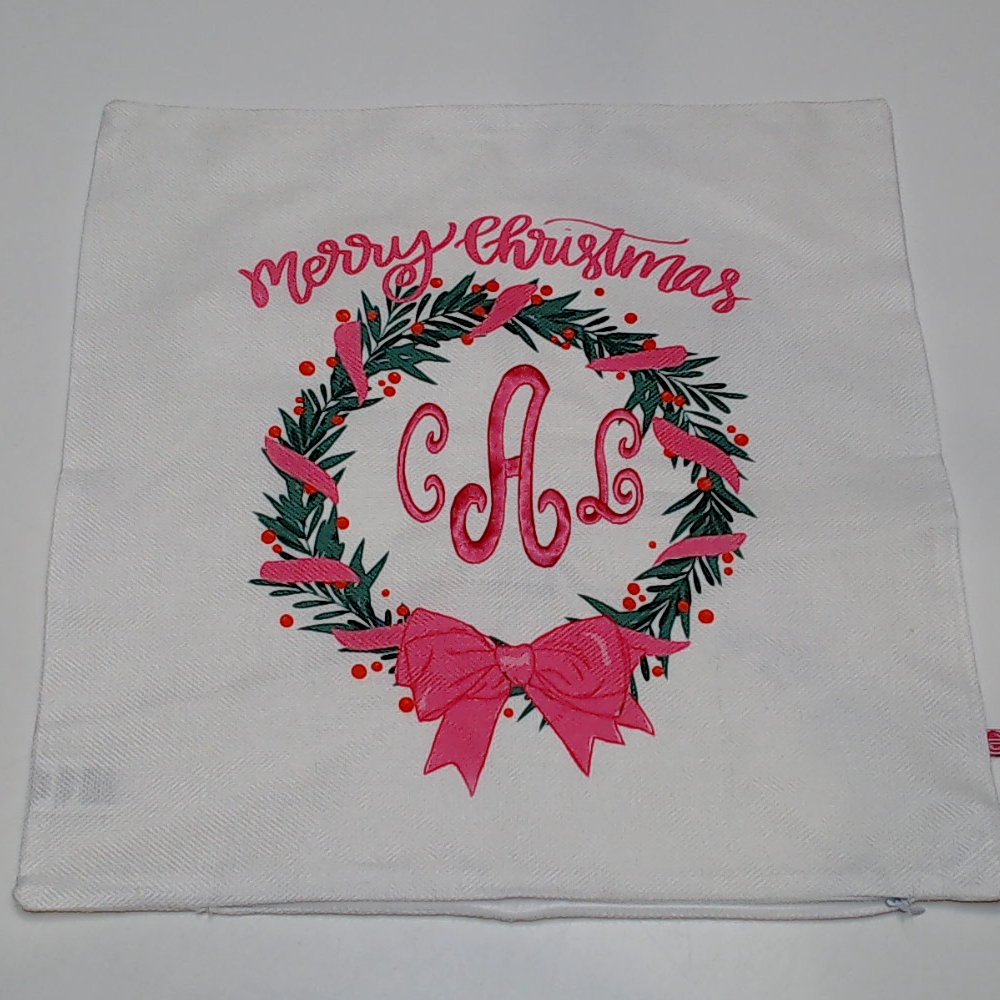 BLOOPER ACCESSORY: Monogrammed Christmas Pillow Sham