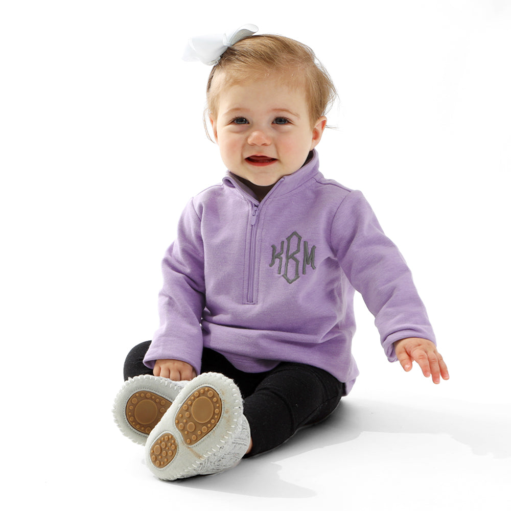 girls monogrammed lavender pullover sweatshirt