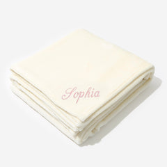 Personalized Kids Plush Blanket in Ivory