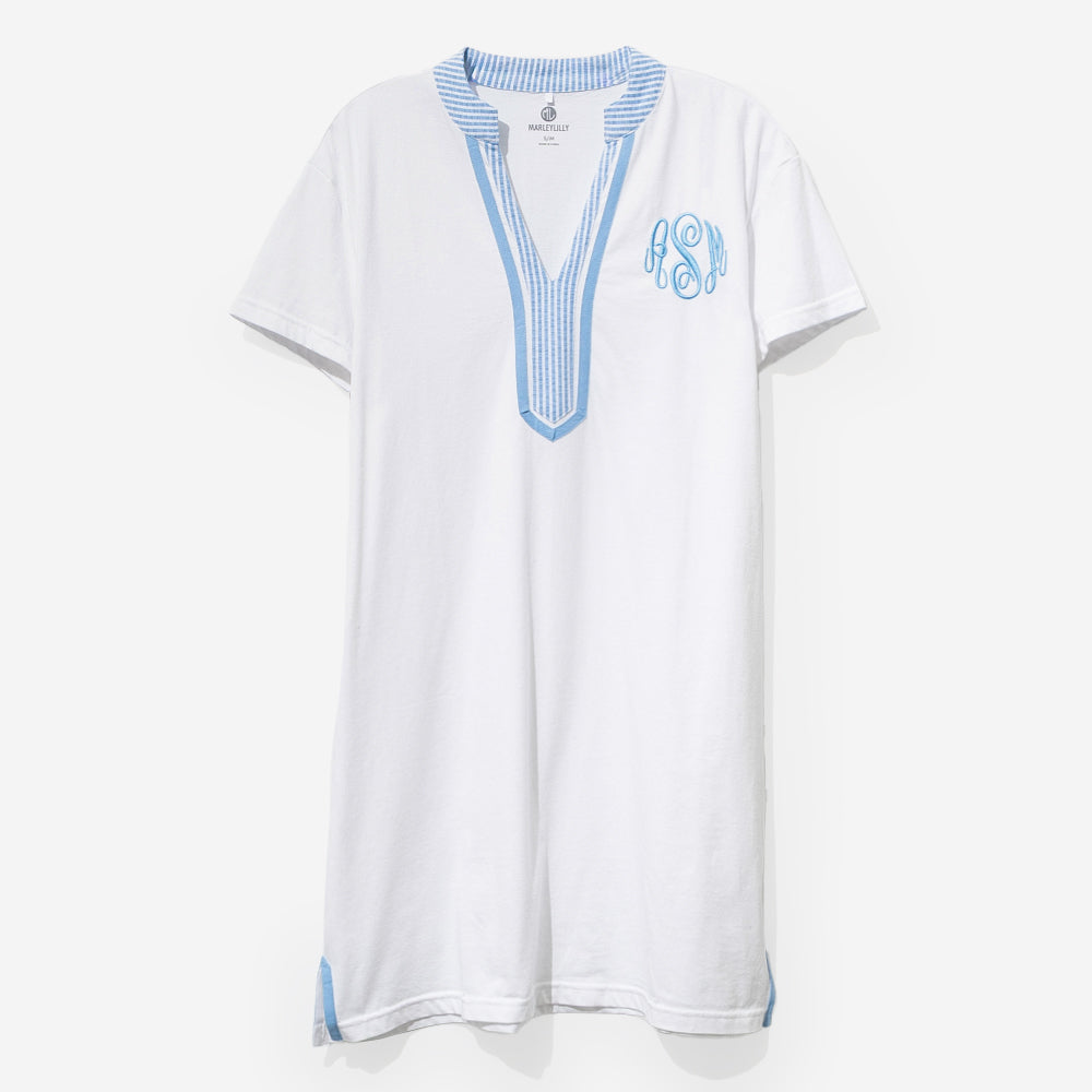 monogrammed seersucker accent cover up