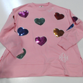 BLOOPER CLOTHING: Monogrammed Sequin Hearts Sweatshirt