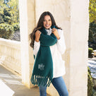 Monogrammed Oversized Scarf | Deep Teal