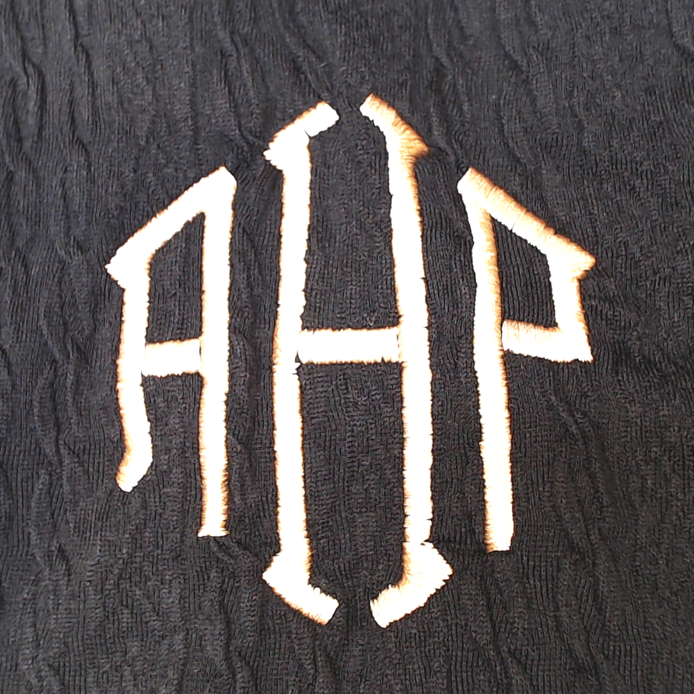 BLOOPER CLOTHING: Monogrammed Cable Knit Pullover