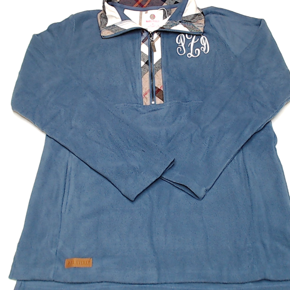 BLOOPER CLOTHING: Monogrammed Colorblock Fleece Pullover