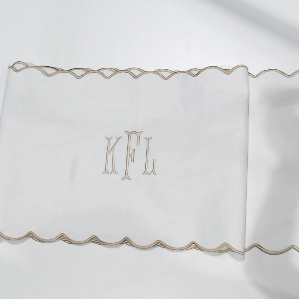 BLOOPER ACCESSORY: Monogrammed Scalloped Table Runner