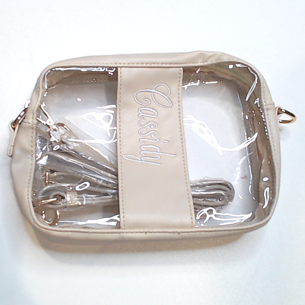BLOOPER BAG: Monogrammed Clear Stadium Crossbody Bag