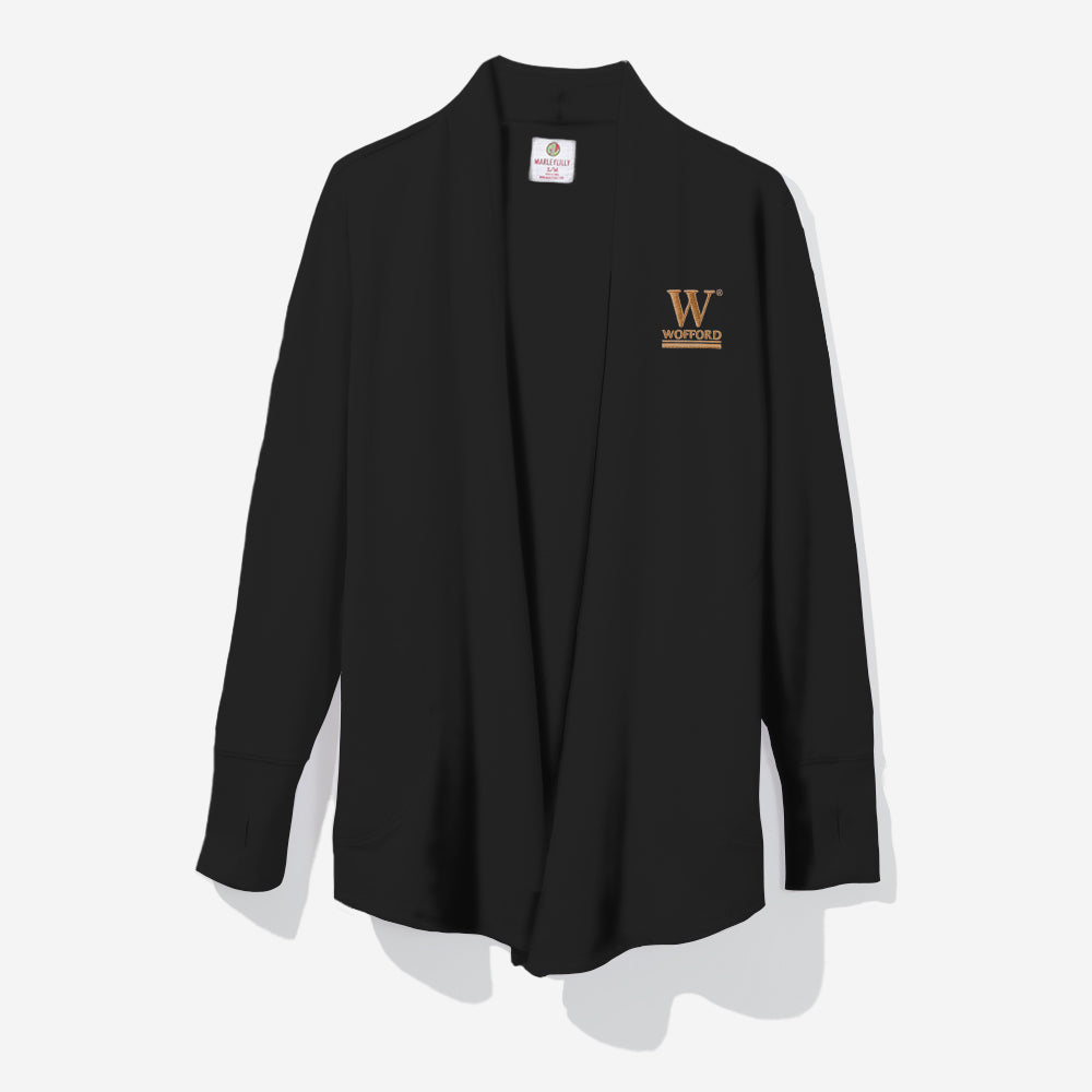 wofford terriers monogrammed sweatshirt cardigan in black