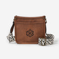 Monogrammed Kids Saddlebag in White Leopard