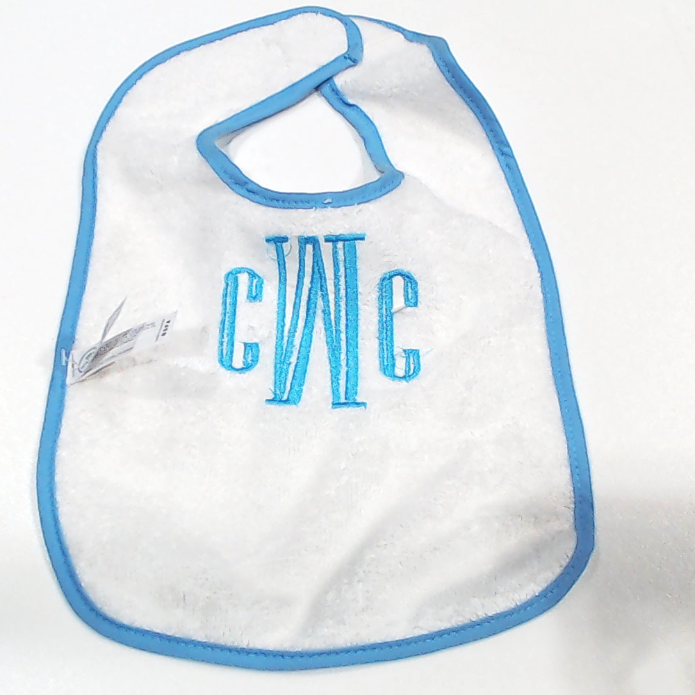 BLOOPER KIDS: Monogrammed Outline Baby Bib