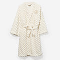 monogrammed plush robe in ivory