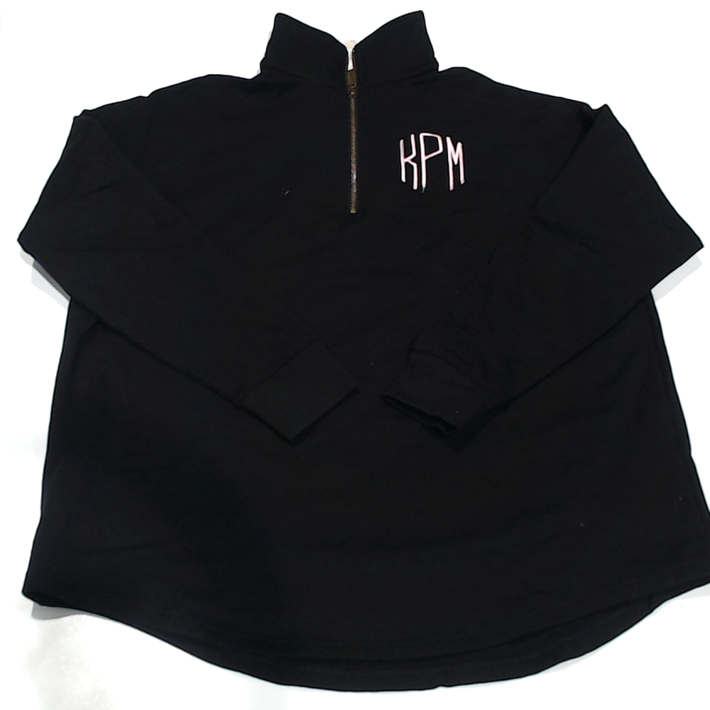 BLOOPER BAG: Monogrammed Quarter Zip Sweatshirt