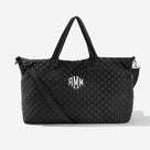 Monogrammed Diamond Quilted Weekender | Black