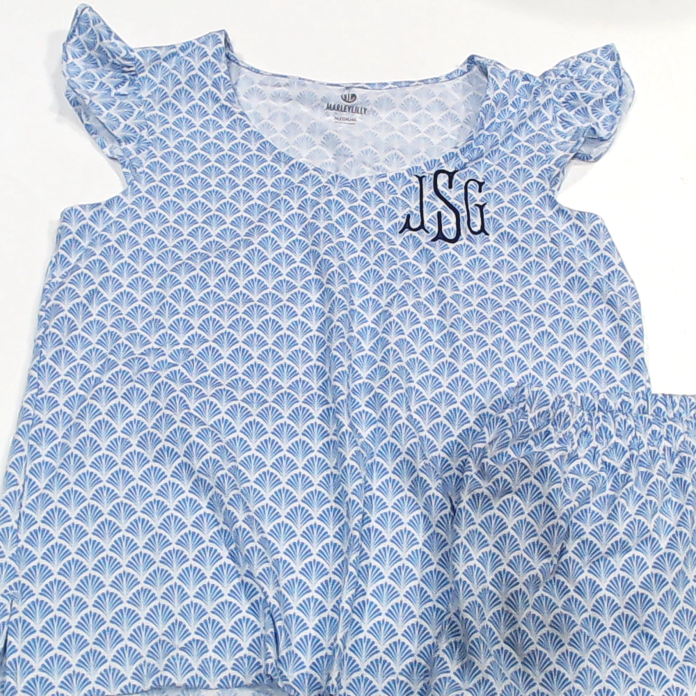 BLOOPER CLOTHING: Monogrammed Ruffle Pajamas