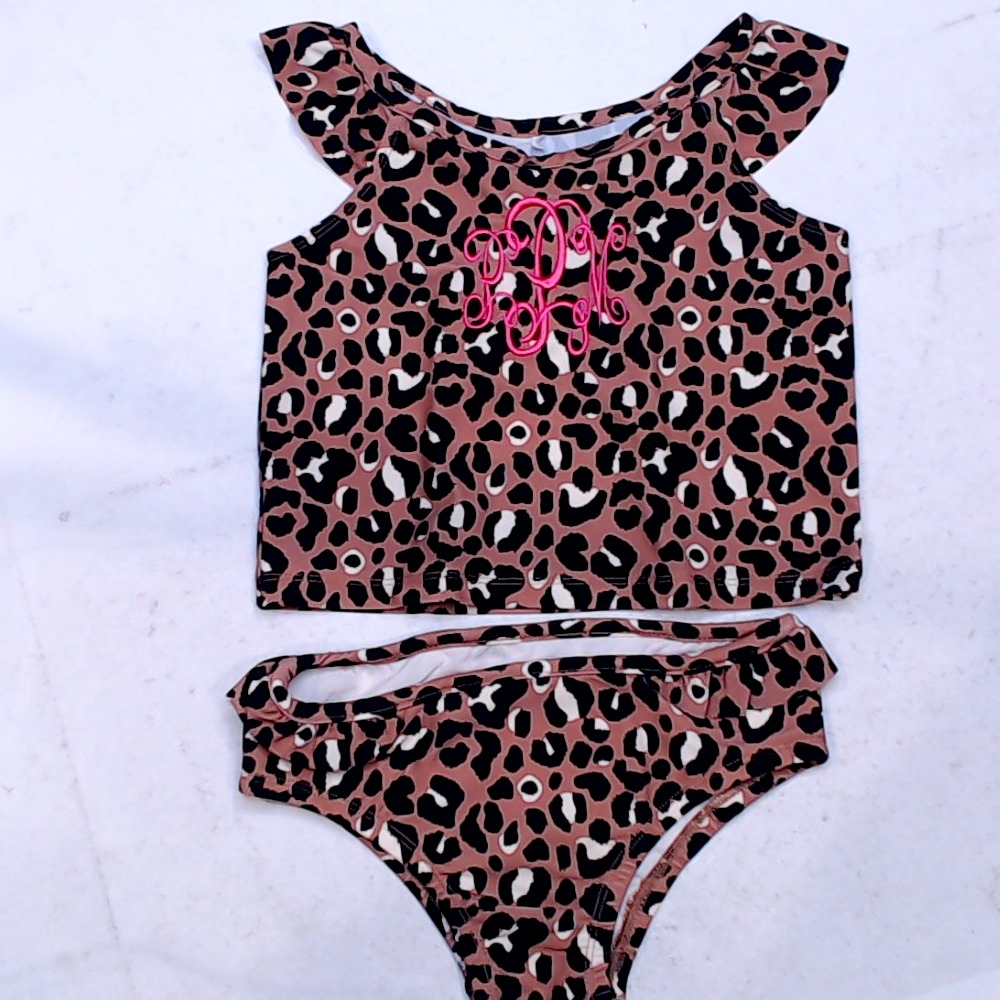 BLOOPER KIDS: Monogrammed Kids Ruffle Tankini
