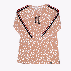 BLOOPER KIDS: Monogrammed Kids Striped Sleeve Dress