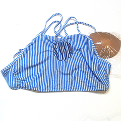 BLOOPER SWIM: Monogrammed High Neck Bikini Top
