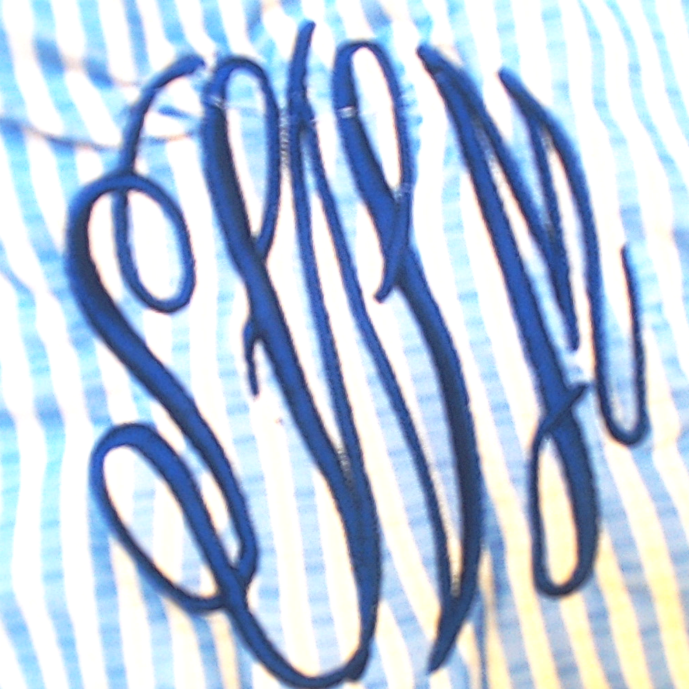 BLOOPER SWIM: Monogrammed High Neck Bikini Top