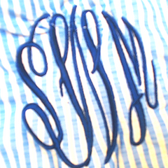 BLOOPER SWIM: Monogrammed High Neck Bikini Top