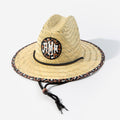 monogrammed kids straw hat in cheetah