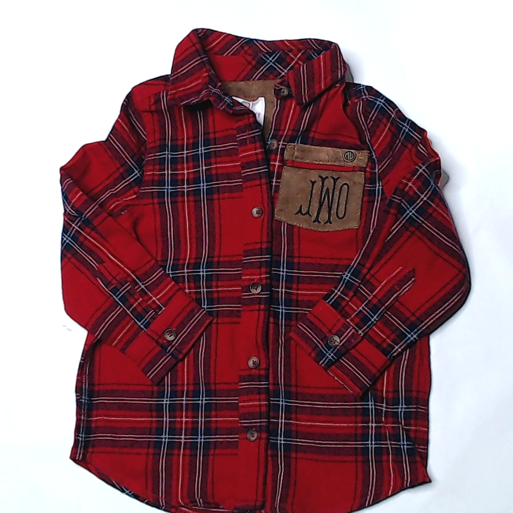 BLOOPER KIDS: Monogrammed Kids Plaid Layering Tunic
