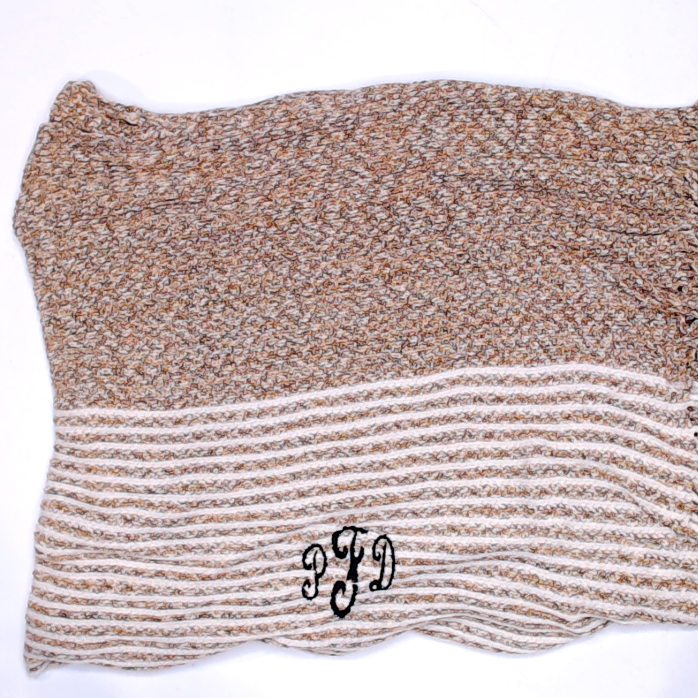 BLOOPER CLOTHING: Monogrammed Striped Chenille Poncho