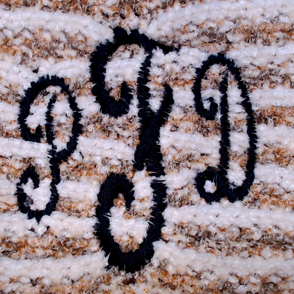 BLOOPER CLOTHING: Monogrammed Striped Chenille Poncho