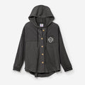 Monogrammed Waffle Knit Shacket in charcoal