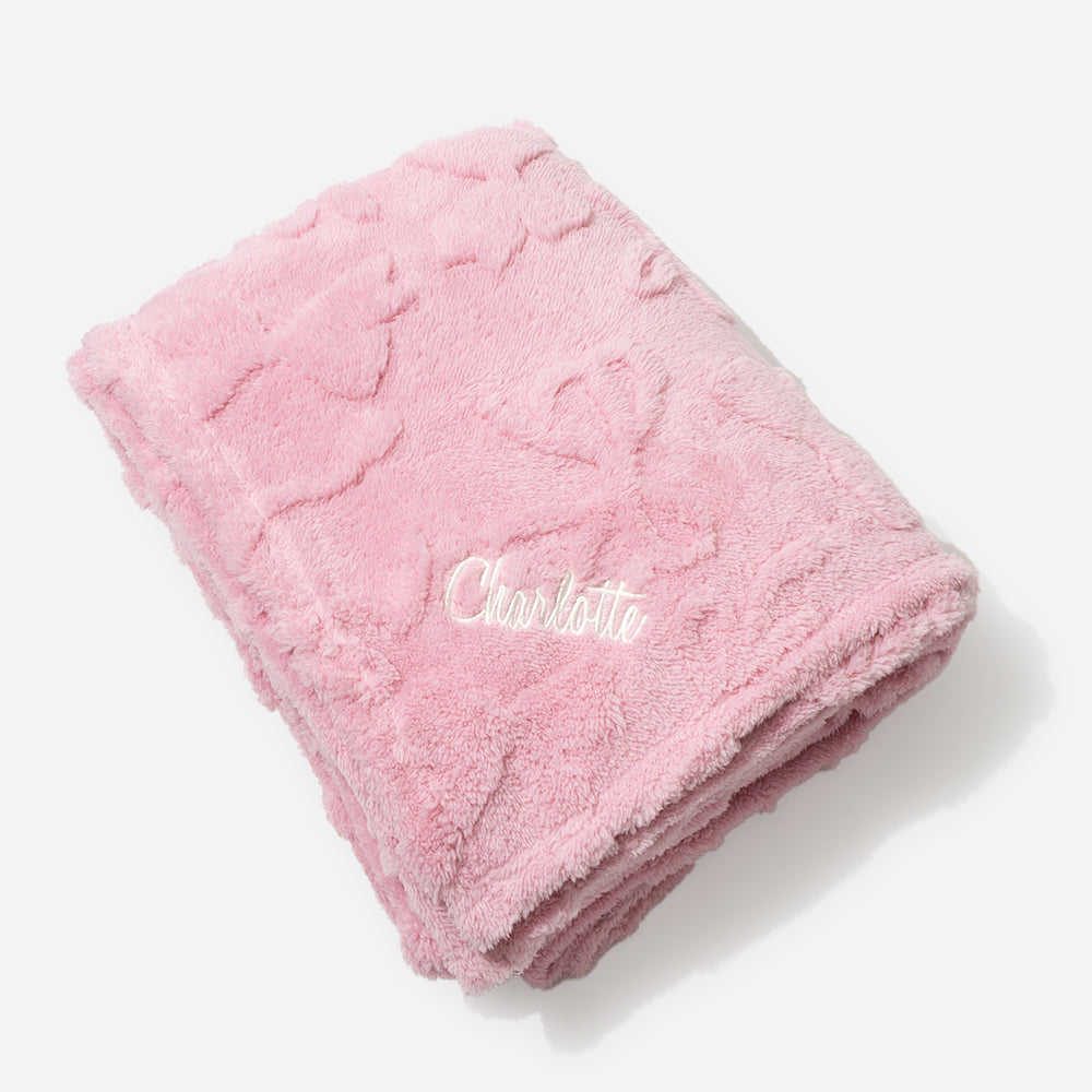 Monogrammed Bow Blanket in Pink Bows