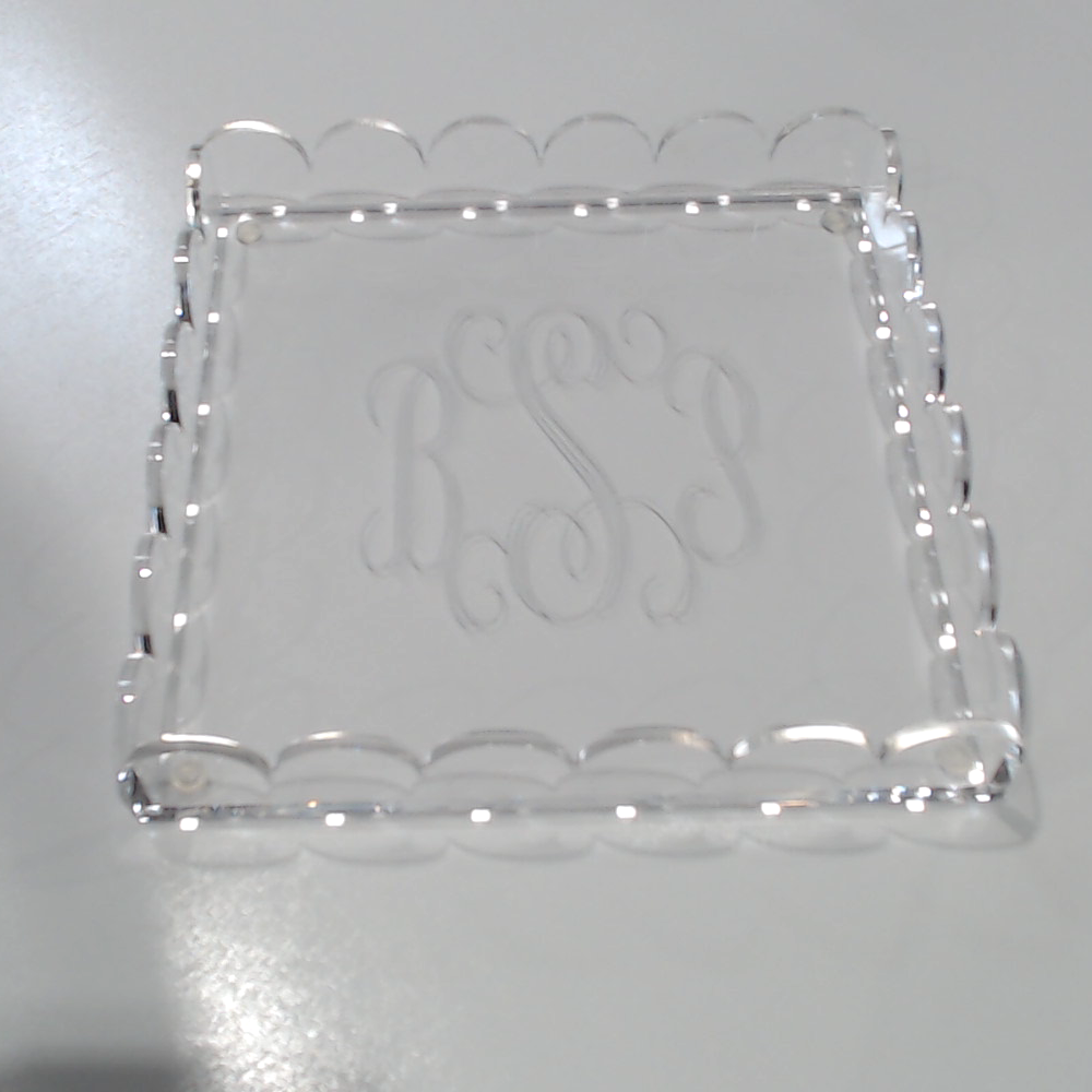 BLOOPER ACCESSORY: Monogrammed Scallop Acrylic Valet Tray