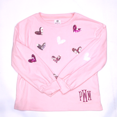 BLOOPER KIDS: Monogrammed Kids Puff Sleeve Sweatshirt