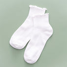 Ruffle Edge Socks | White