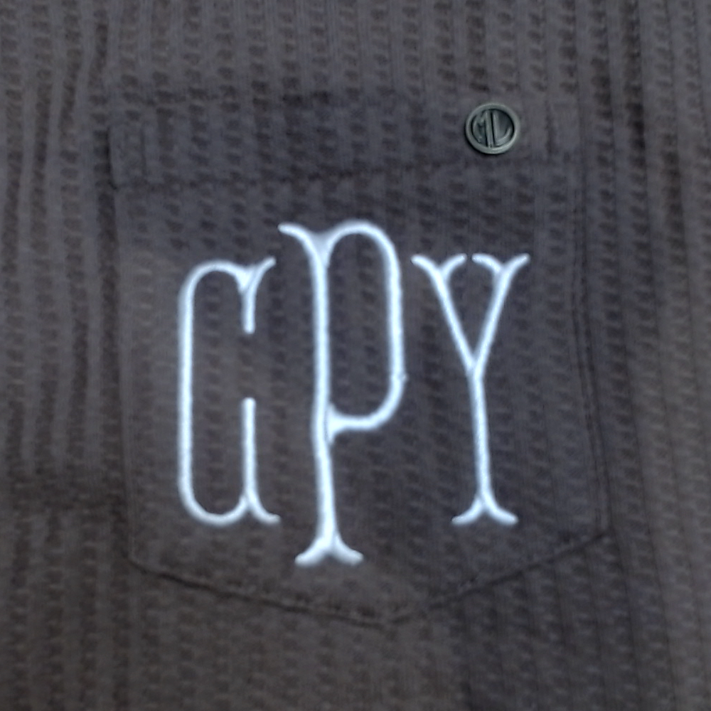 BLOOPER CLOTHING: Monogrammed Waffle Crewneck Sweatshirt