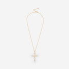 Pearl Cross Necklace | Gold