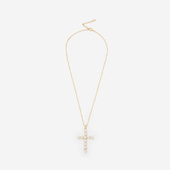 pearl cross necklace