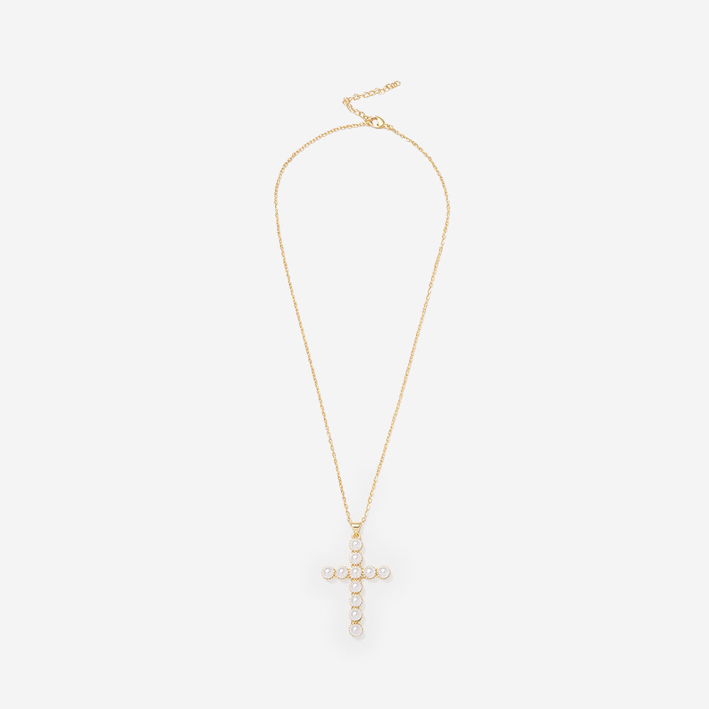 pearl cross necklace