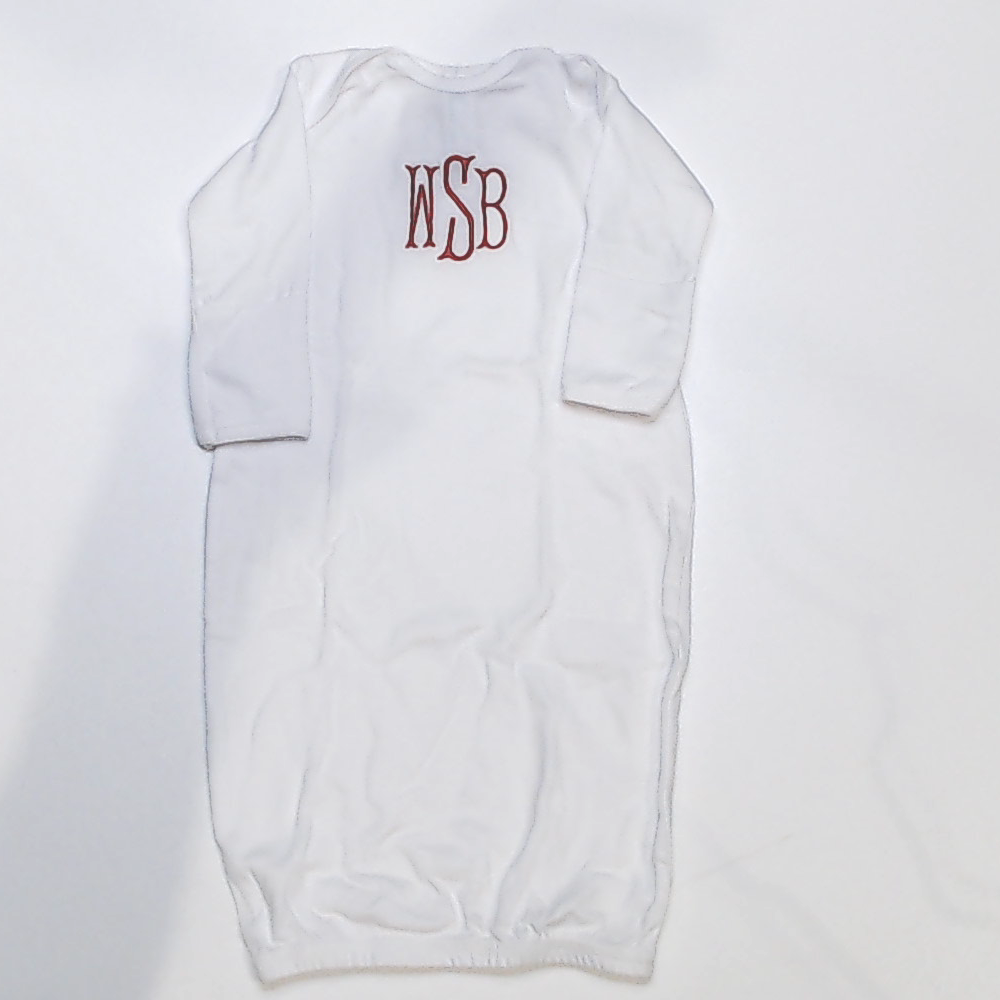 BLOOPER KIDS: Monogrammed Baby Layette Gown