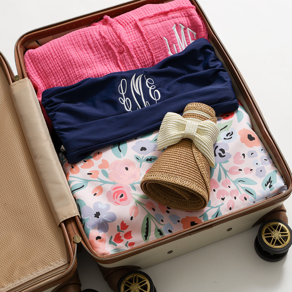 Packed Monogrammed Straw Visor