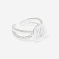 Monogrammed Criss Cross Ring in Silver